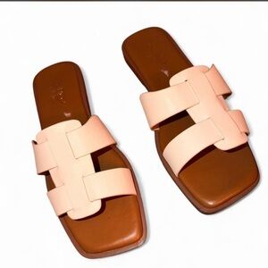 Franco Sarto Cream and Brown Sandals